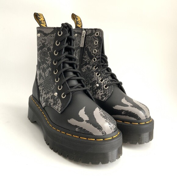 New Dr Martens Animal Print Smooth Leather Studded Jadon Bootie 6 - Picture 11 of 11